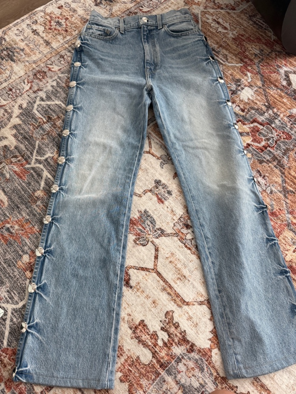 Khaite Danielle Women’s Straight-Leg Jeans with Side Ring Detail - Picture 13 of 17